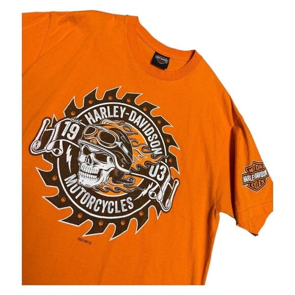 HARLEY DAVIDSON Las Vegas Nevada Orange Motorcycle Biker Tee Shirt Mens Medium - Picture 3 of 7